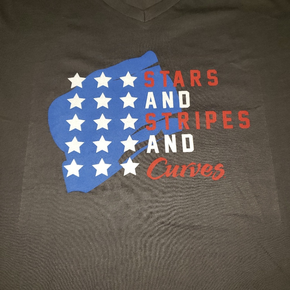 Gray Workout Tee Stars N Stripes - Picture 2 of 4